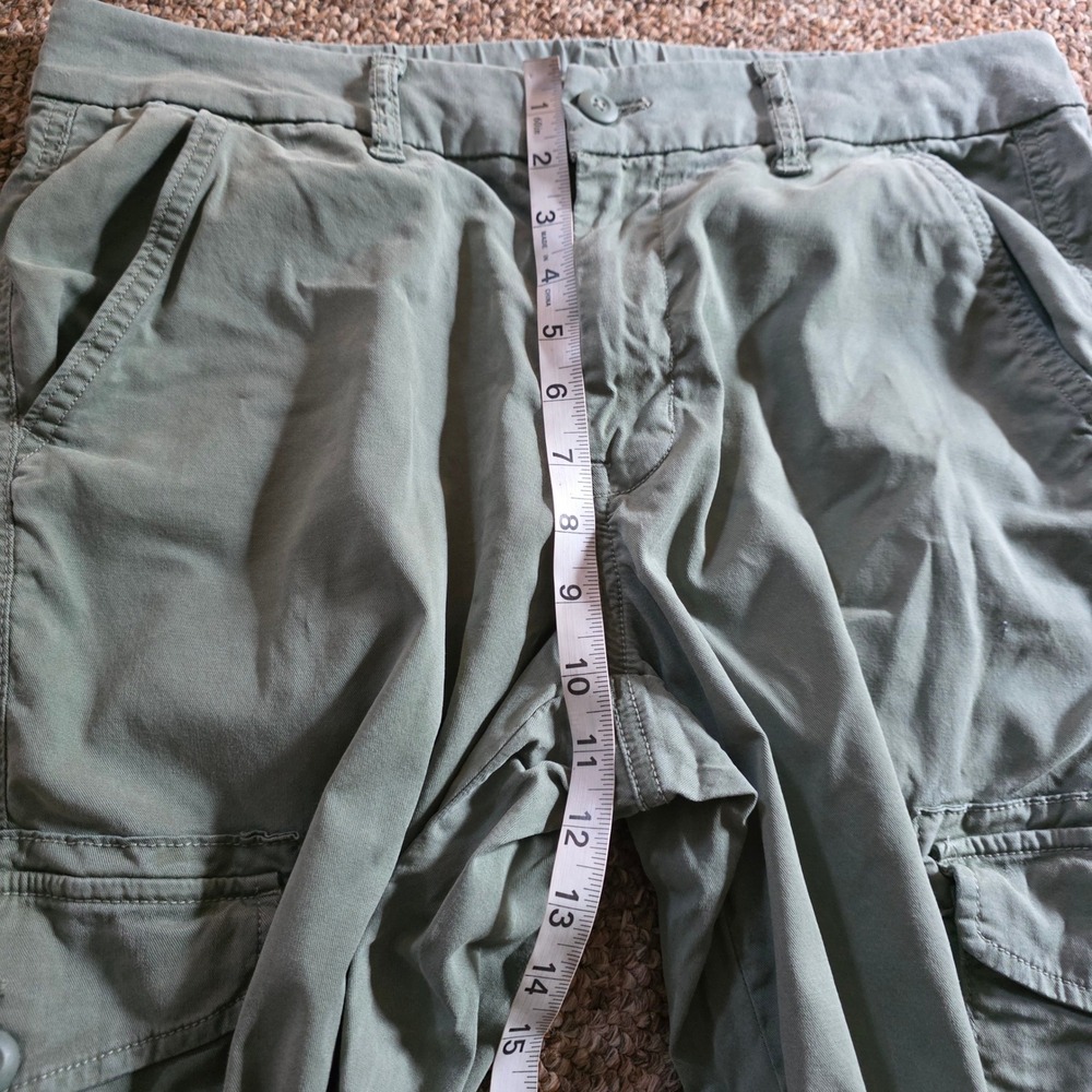 American Eagle Womens Cargo Mid Rise Baggy Pants Women 8 Green Stretch Y2k - Picture 9 of 10